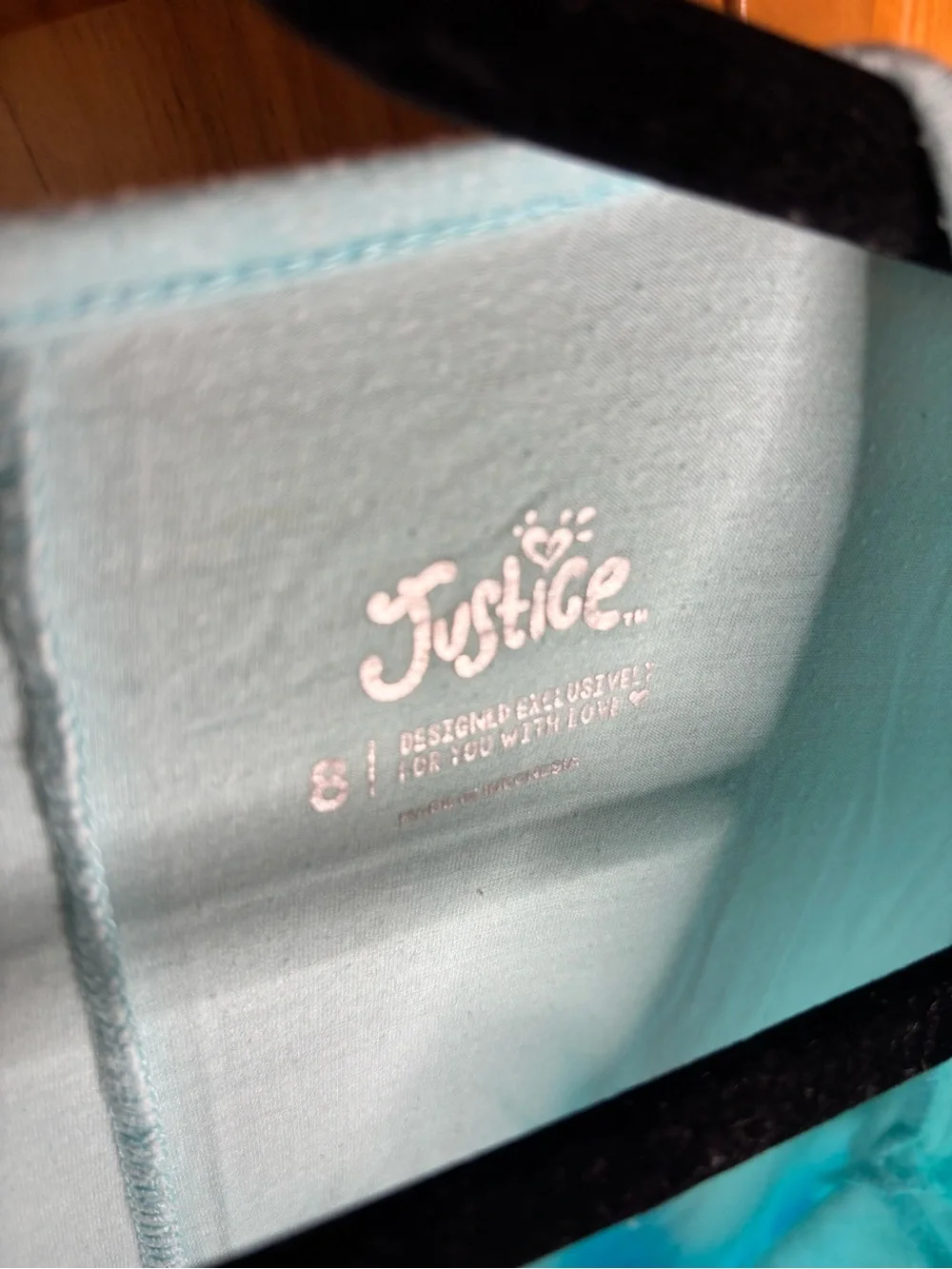Justice Aqua Ombre Long Sleeve Tee Top